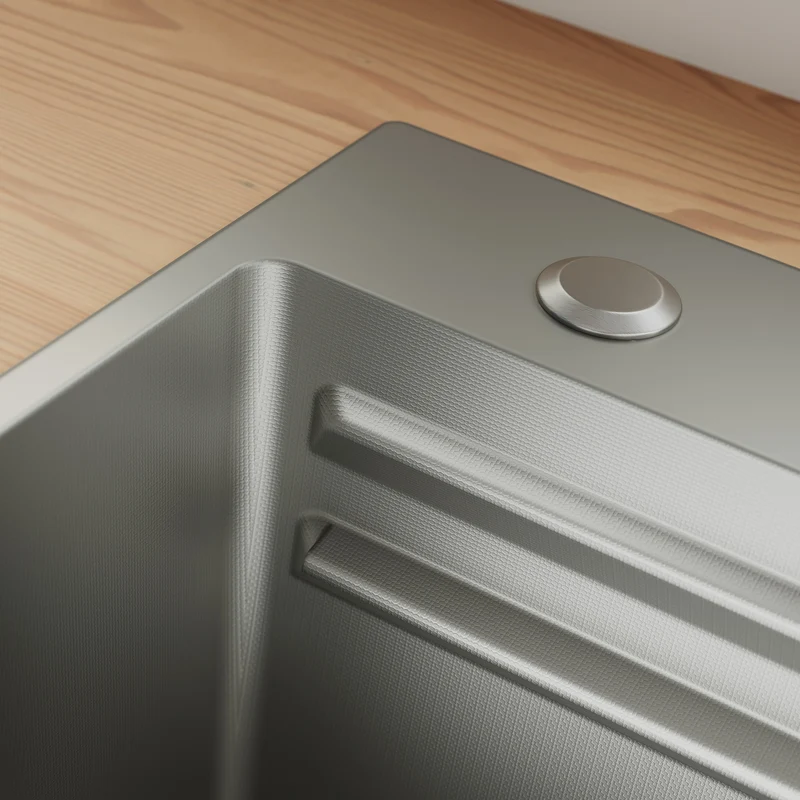 Évier de cuisine en acier inoxydable 304 SUS à 1 cuve, évier encastré à une cuve avec égouttoir, 70 × 45 cm