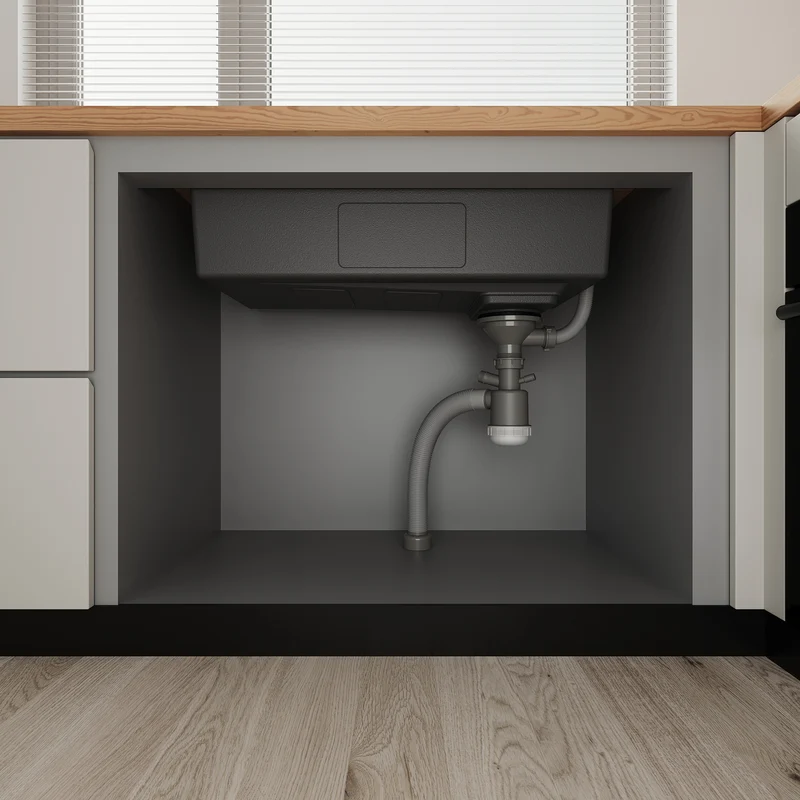 Évier de cuisine en acier inoxydable 304 SUS à 1 cuve, évier encastré à une cuve avec égouttoir, 70 × 45 cm