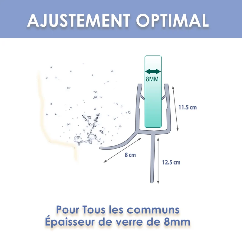 SIRHONA Incurvé Joint de Porte de DoucheJoint de douche en PVC Protection étanche verre 5-6mm Joint de douche 70-120cm
