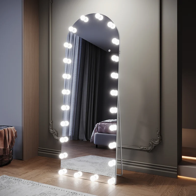 SIRHONA Miroirs sur pied de grande taille avec lumière LED à 3 couleurs 1600x600x35mm