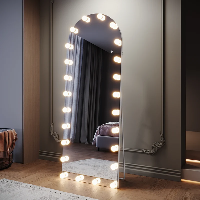 SIRHONA Miroirs sur pied de grande taille avec lumière LED à 3 couleurs 1600x600x35mm
