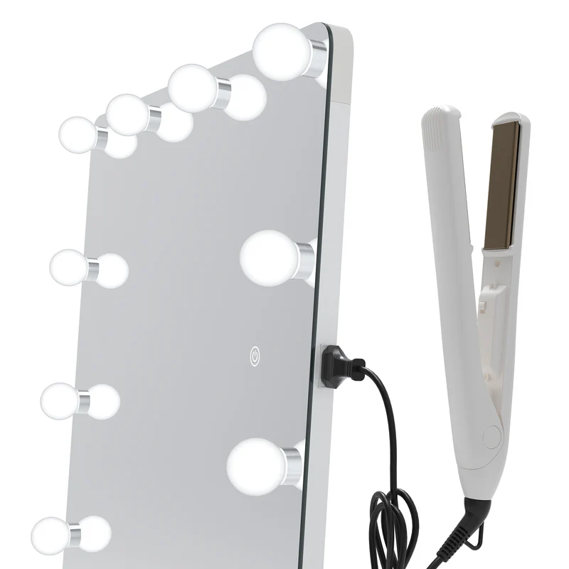 SIRHONA Miroir sur pied LED miroir pleine longueur 1600 x 600 x 35 mm
