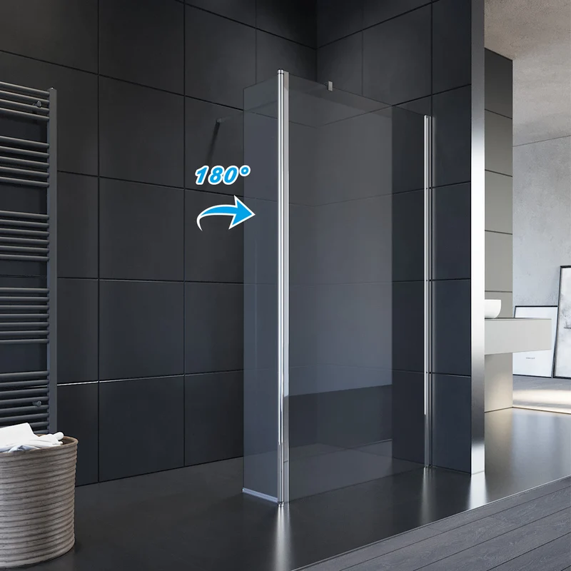 Accessoire pour douche de plain-pied, paroi latérale pivotante de 30 cm