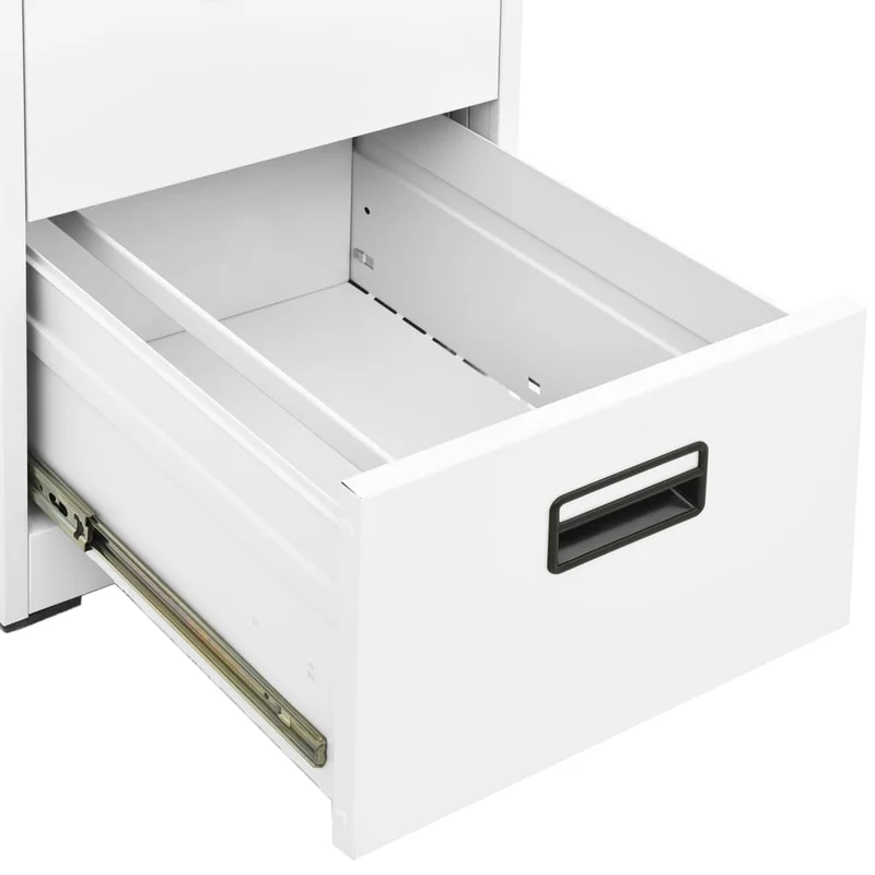 Caissons à tiroirs meuble de bureau armoire à dossiers 3 tiroirs 46 x 62 x 102,5 cm acier blanc DEC024520