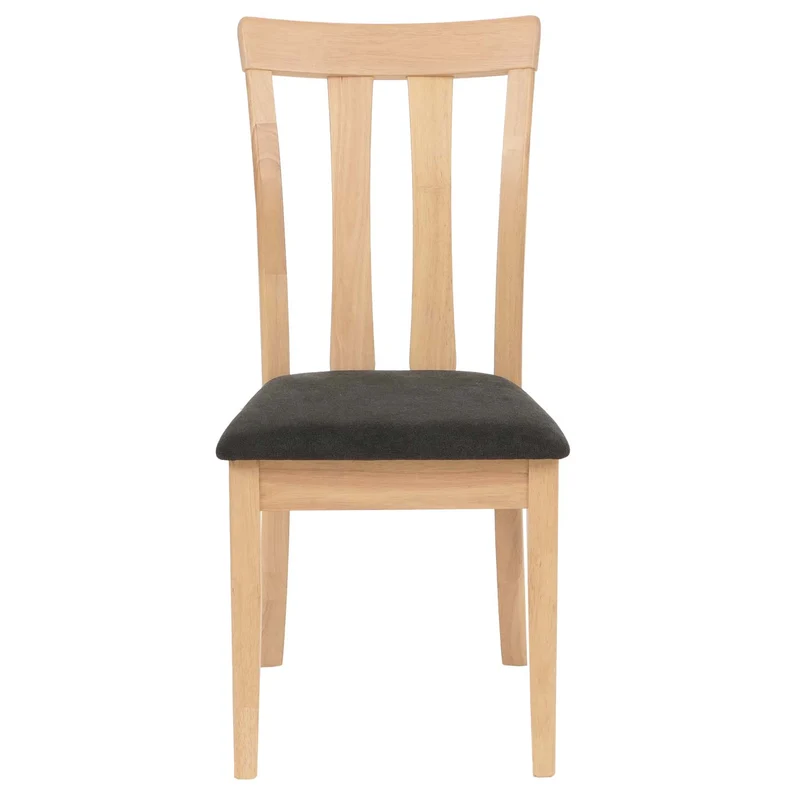 Lot de 6 chaises de salle à manger dossier haut assise rembourrée et protections de sol tissu noir et bois massif 04_0009068