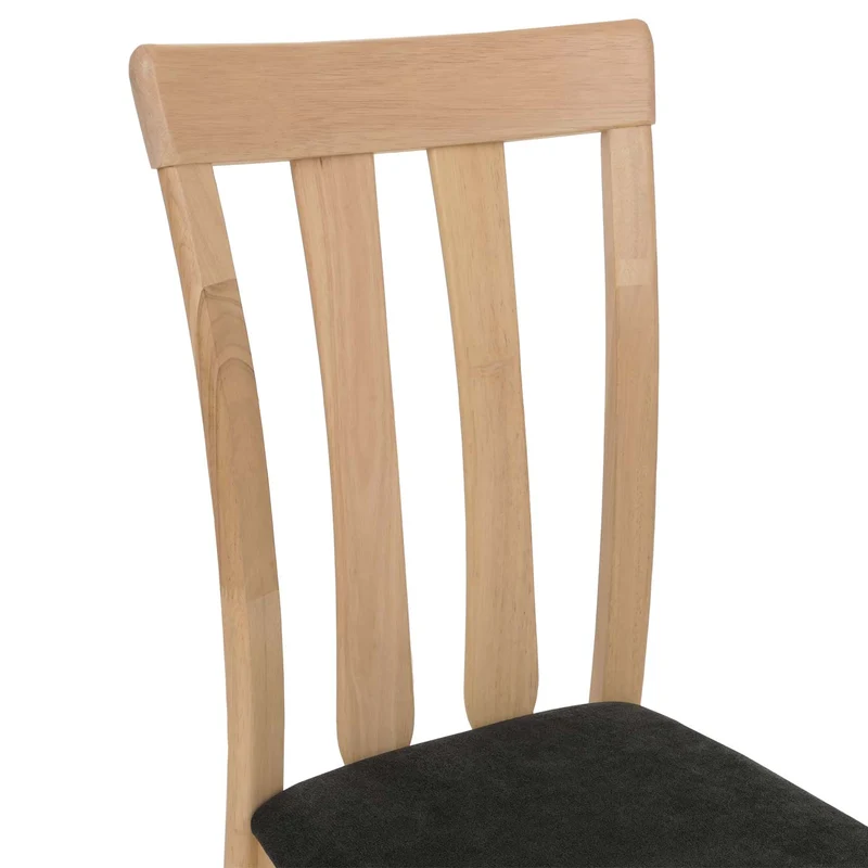 Lot de 6 chaises de salle à manger dossier haut assise rembourrée et protections de sol tissu noir et bois massif 04_0009068