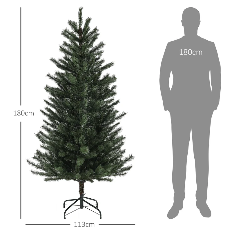 Sapin de noël effilé intérieur 113 x 180 x 113 cm gain de place branches ignifuges moderne minimaliste en plastique vert 21_0001376
