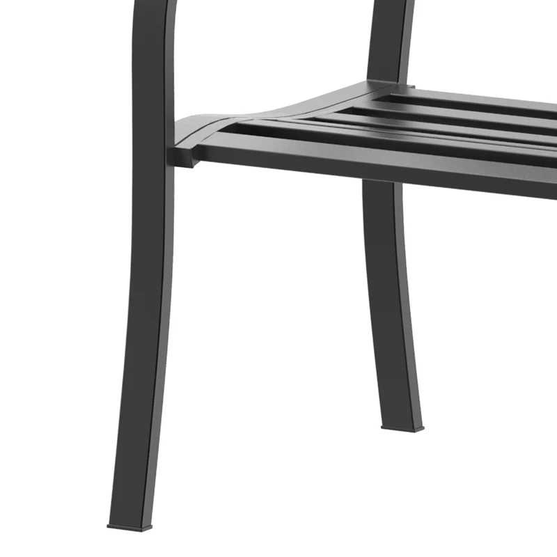 Banc de jardin 3 places 127 x 60 x 87 cm assise profonde et dossier ergonomique contemporain épuré en métal époxy noir 21_0004583