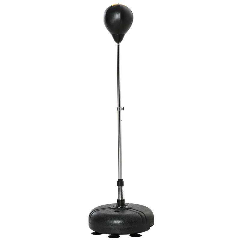 Sac de frappe sur pied 45 x 45 x 133-151 cm réglable base lestée moderne design touche contemporaine en plastique noir 21_0006799