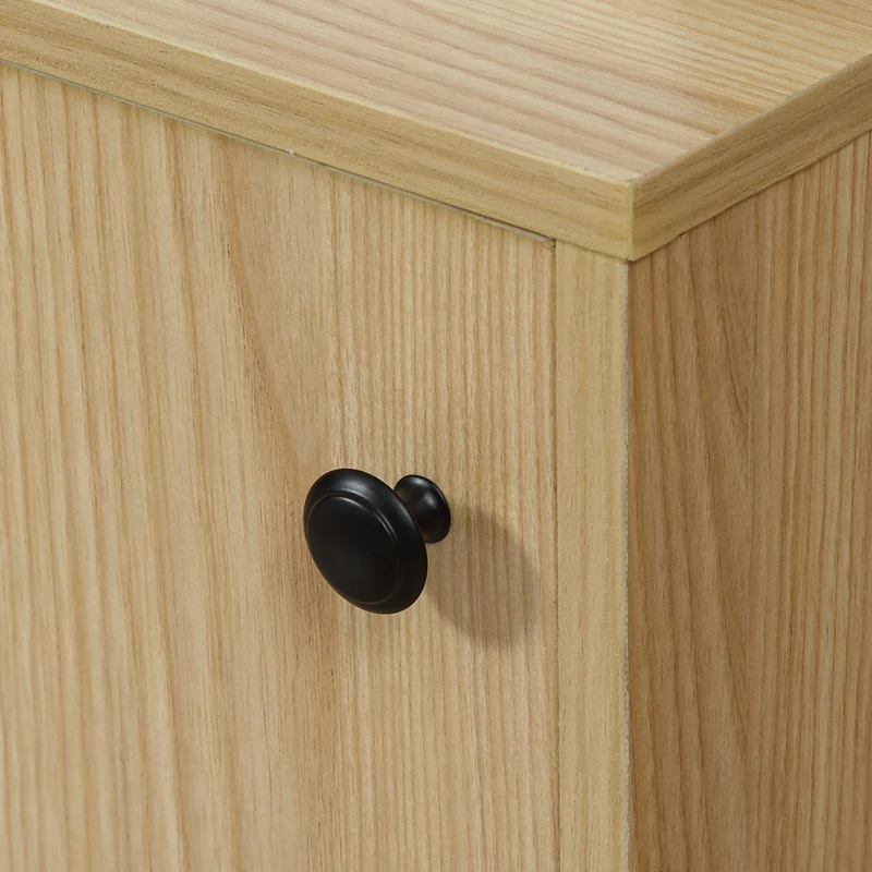 Meuble tv 3 compartiments porte coulissante passe câbles 120 x 39.5 x 46 cm pour salon contemporain épuré en MDF naturel 21_0003057