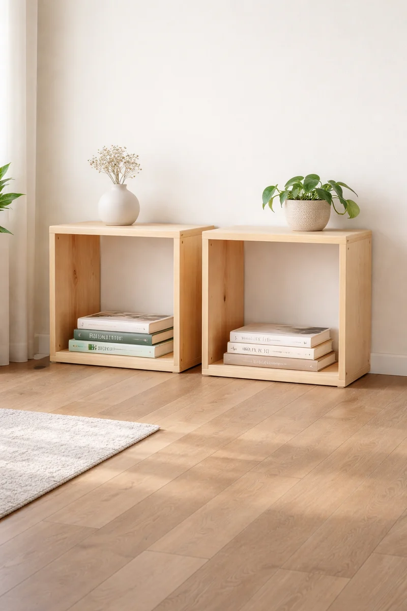 Handcrafted Modular Maple Bookcase – Custom Solid Wood Shelving Unit