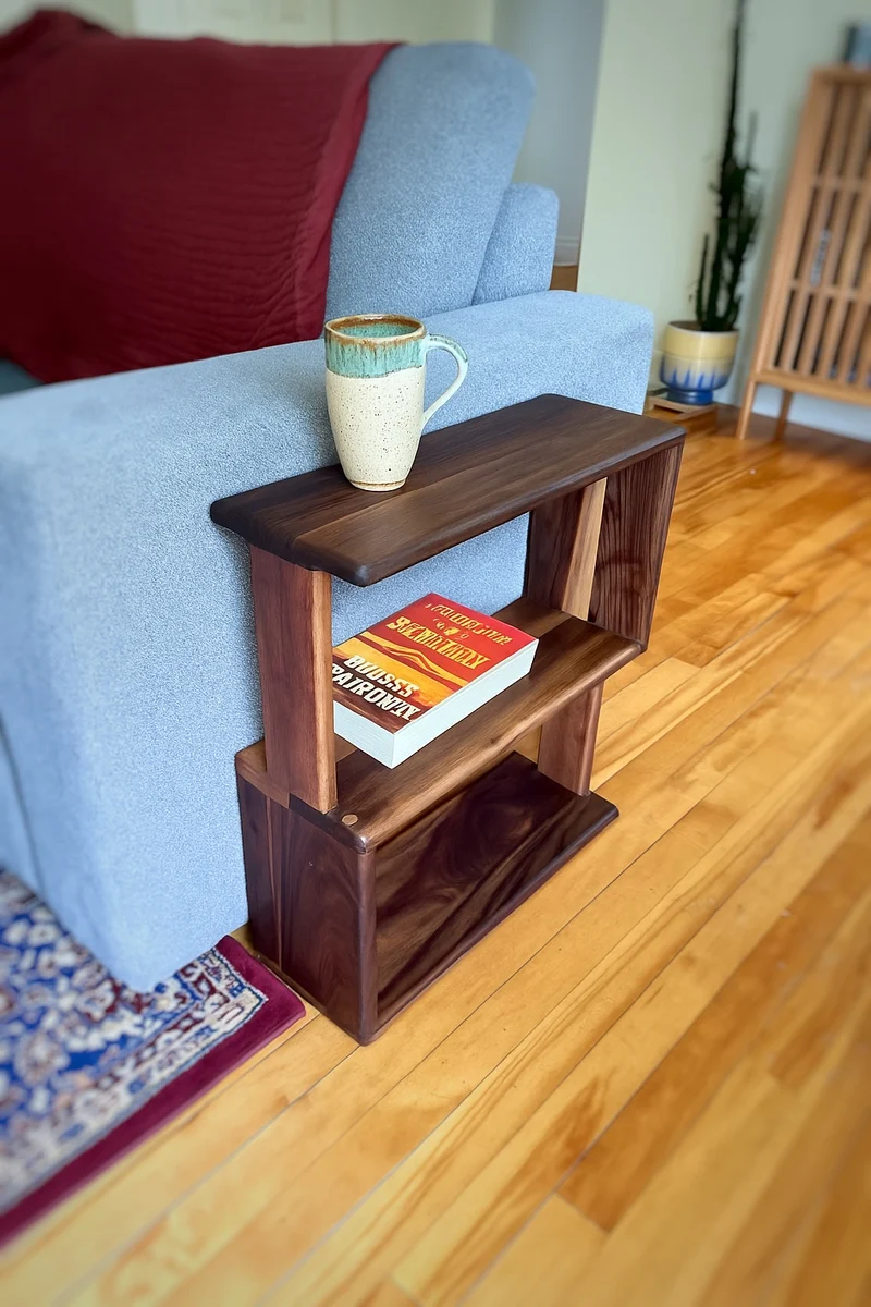 The Canopy Narrow Side Table - Black walnut Coffee Table