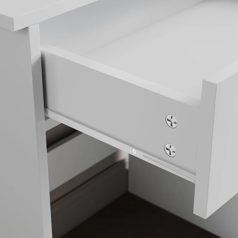 SIRHONA Coiffeuse avec Miroir, Table de maquillage avec 1 tiroir et 3 Compartiments Ouverts, Blanc + 10 Ampoules LED (3 couleurs)