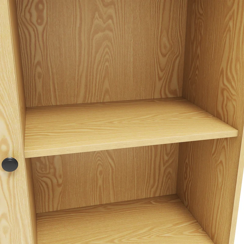 SIRHONA Vitrine de style moderne Semi-ouverte Bibliothèque à 8 compartiments salon Étagère de Rangement Meubles couleur bois 100x35x160 cm