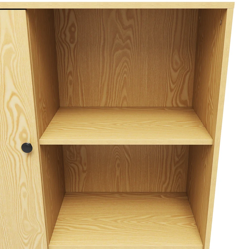 SIRHONA Vitrine de style moderne Semi-ouverte Bibliothèque à 8 compartiments salon Étagère de Rangement Meubles couleur bois 100x35x160 cm