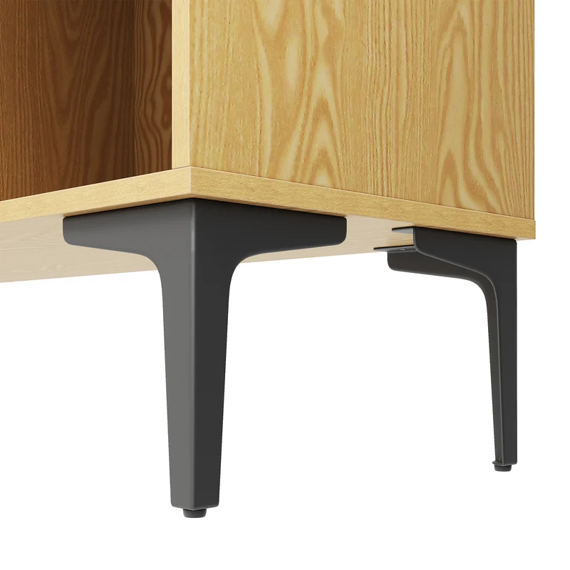 SIRHONA Vitrine de style moderne Semi-ouverte Bibliothèque à 8 compartiments salon Étagère de Rangement Meubles couleur bois 100x35x160 cm