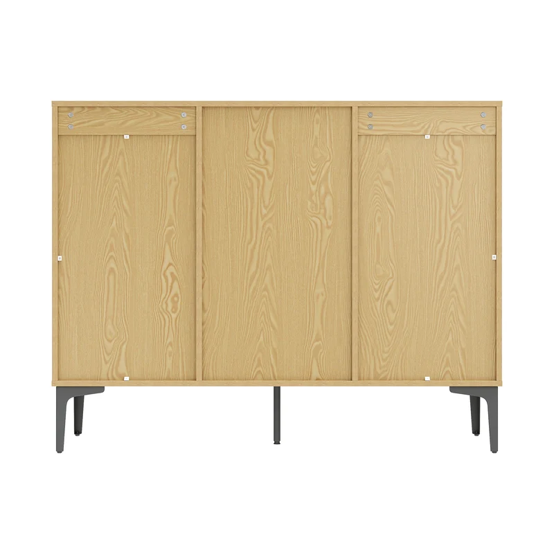 SIRHONA Buffet de salle à manger à 2 portes armoire de rangement Style moderne Meubles couleur bois, 120 x 35 x 93 cm