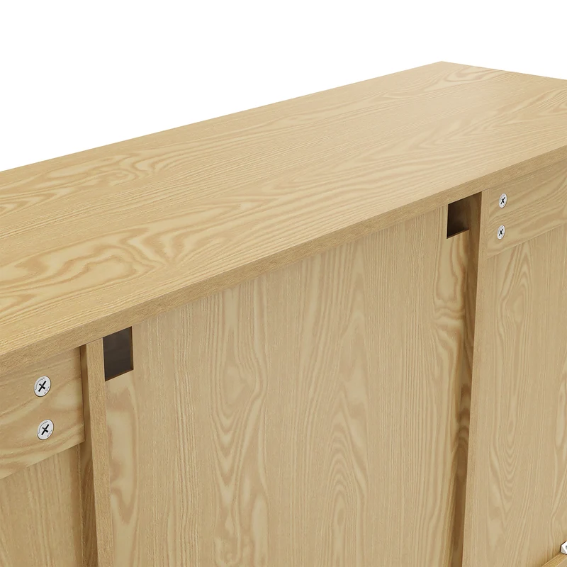 SIRHONA Meuble TV Support télévision Meuble TV style moderne avec porte battante meuble TV couleur imitation bois 140x35x70 cm
