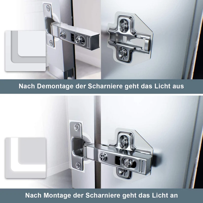 SIRHONA Armoire de salle de bain LED avec éclairage 50 × 70 cm En aluminium anti-buée Charnière sans fil Avec miroir et prise IP44 Waterciht