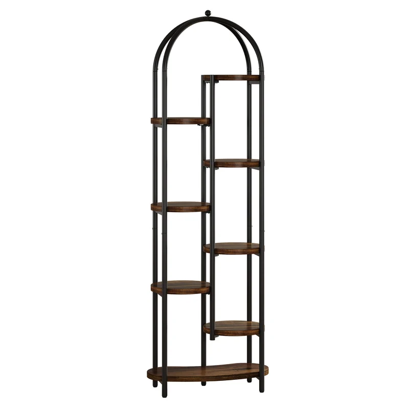 Étagère à plantes de 180 cm de haut avec 8 étagères, Support pour 10 plantes Étagère d'angle avec structure métallique