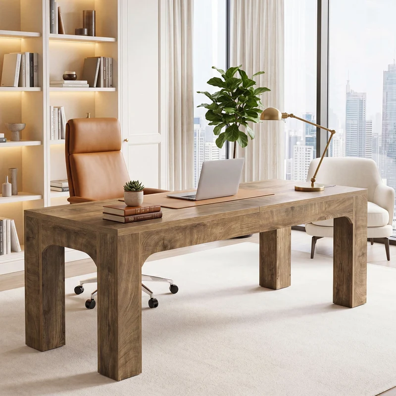 Bureau pour 2 personnes 180 cm, Bureau double pour bureau à domicile et bureau