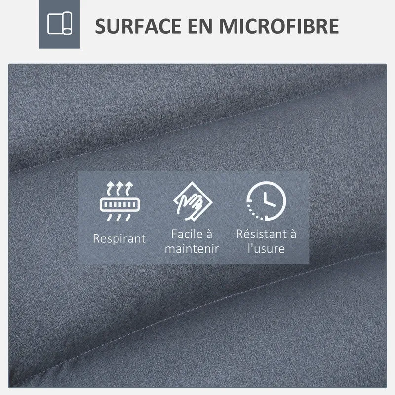 Fauteuil de sol pivotant 360° dossier réglable 62 x 70 x 95 cm assise épaisse design capitonné en microfibre gris foncé 21_0003080