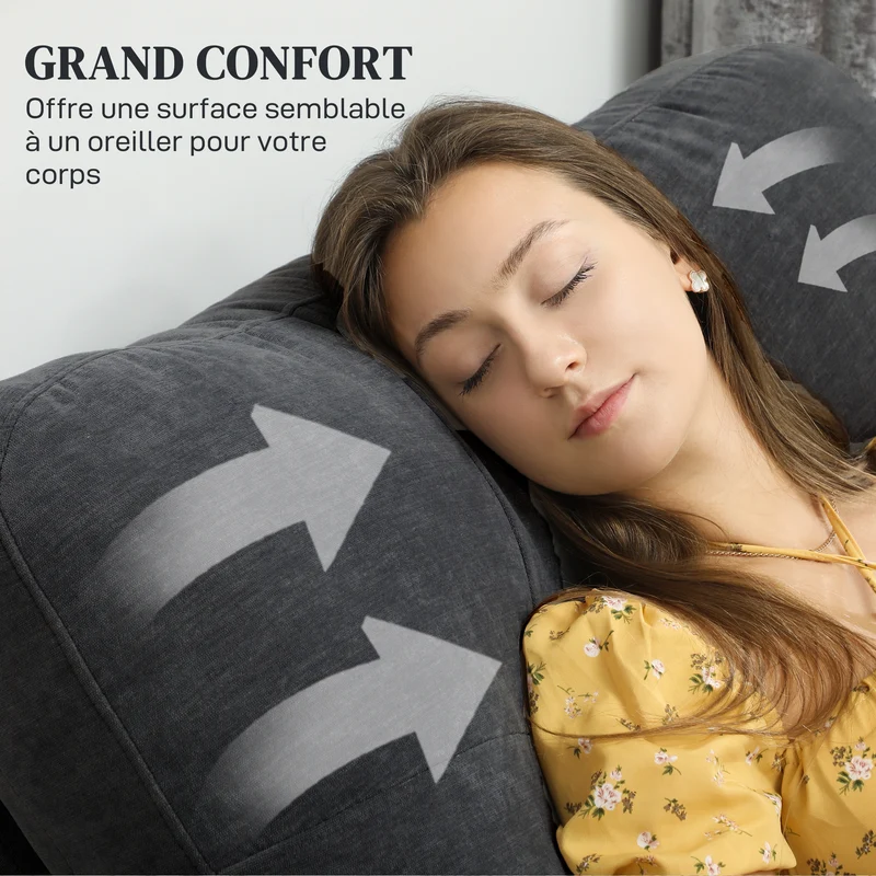 Fauteuil de massage relax inclinable salon 100 x 158 x 92 cm chauffant 8 points vibration contemporain en chenille gris 21_0000830