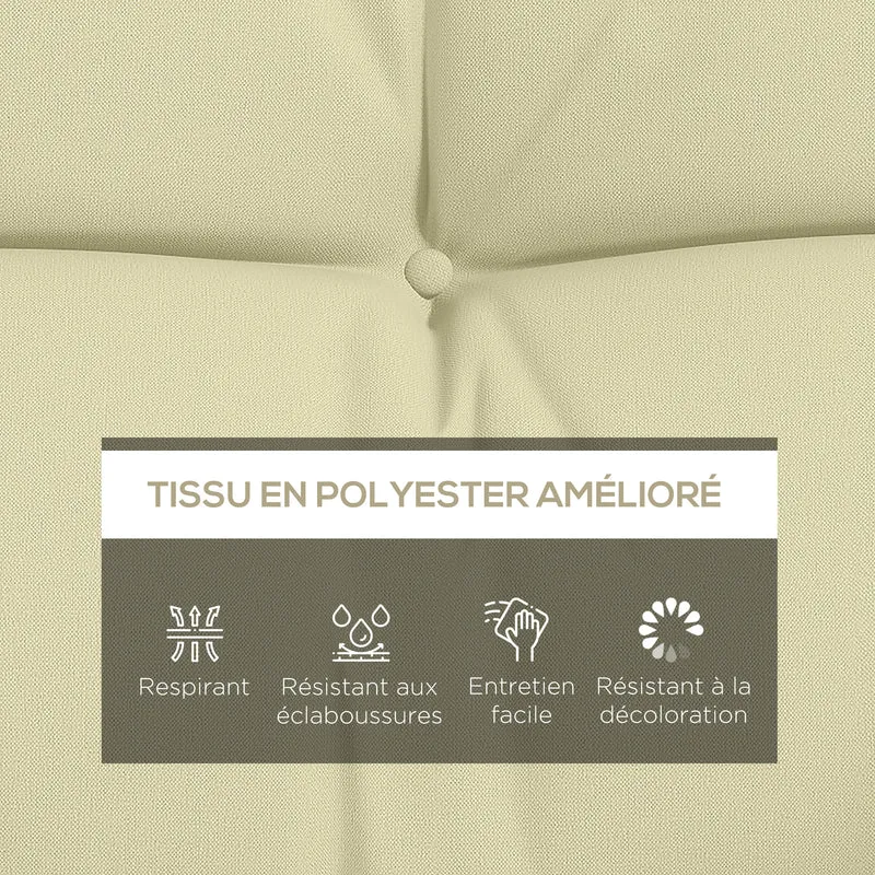 Ensemble de 4 coussins balancelle jardin 150 x 50 x 10 cm assise rembourrée confortable scandinave en polyester crème 21_0005217