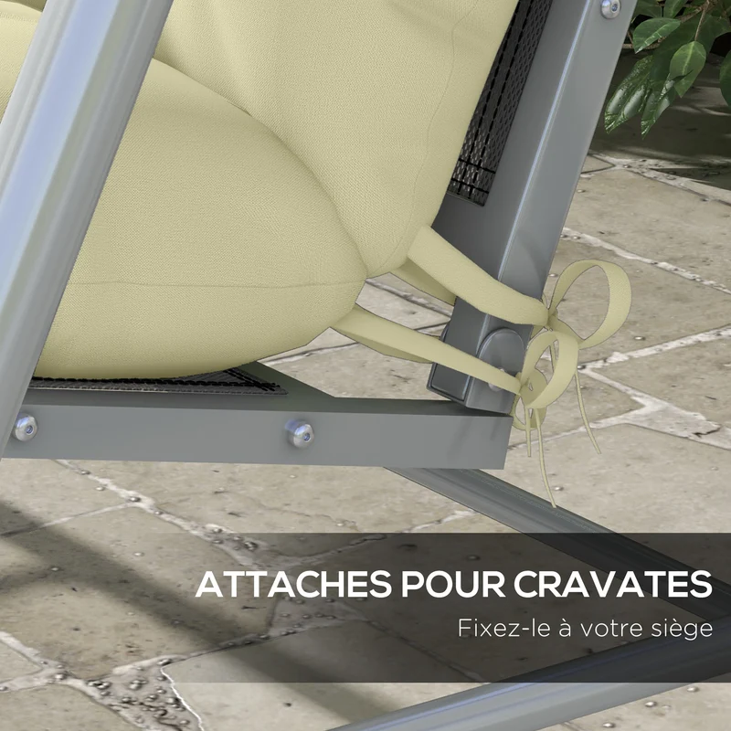Ensemble de 4 coussins balancelle jardin 150 x 50 x 10 cm assise rembourrée confortable scandinave en polyester crème 21_0005217