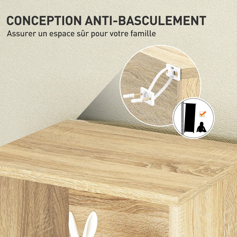 Bibliothèque étagère 30 x 24 x 133.5 cm étagères réglables anti bascule scandinave en panneau de particules bois naturel 21_0002506