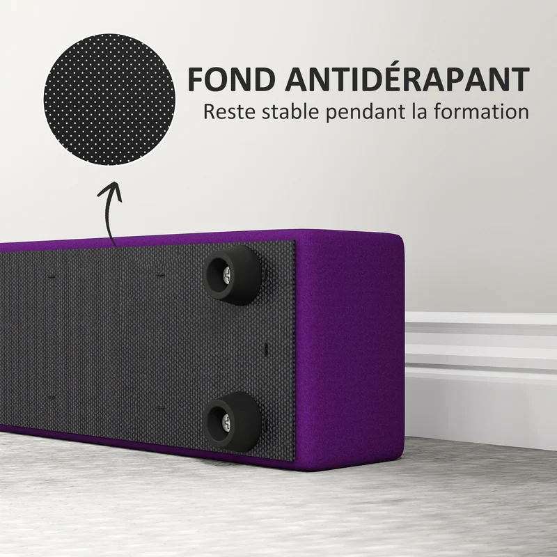 Poutre d'équilibre pliable 210 x 10 x 6.5 cm antidérapante pour enfants et adultes moderne épuré sûre en velours violet 21_0006600