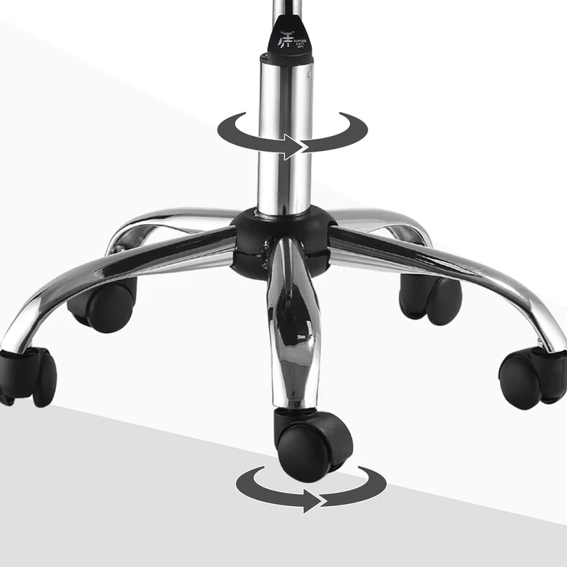 Lot de 2 chaises de bureau ergonomique hauteur réglable 43 x 58 x 100 cm pivotant 360° à roulettes moderne en tissu gris 21_0006350