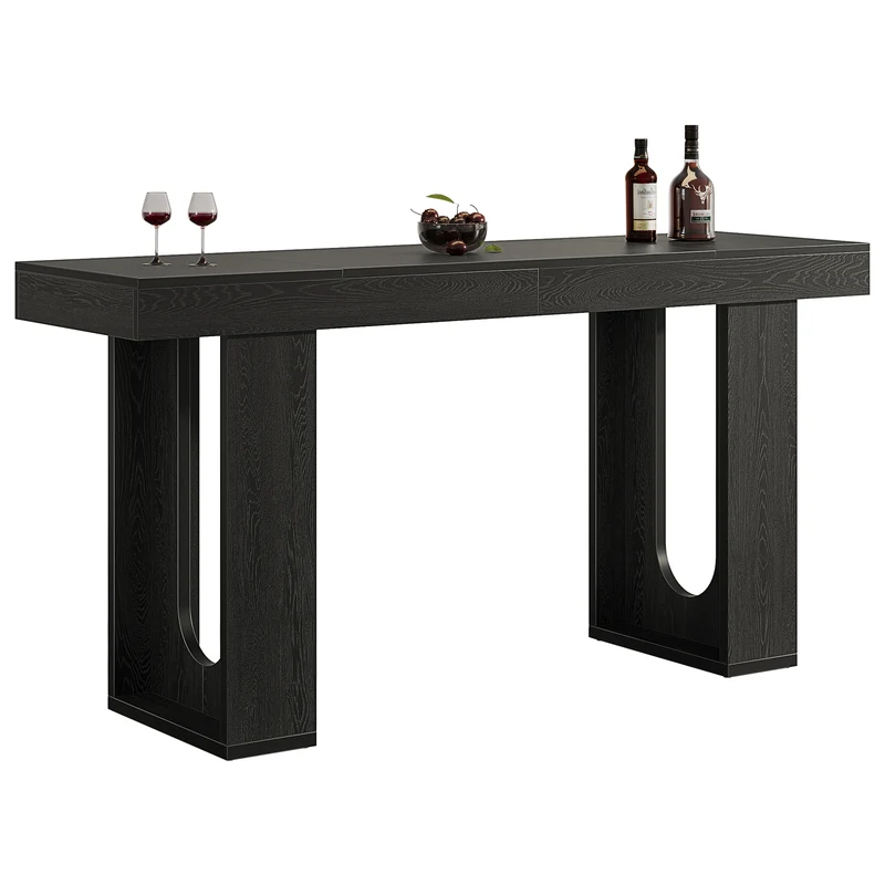 Tribesigns Table de bar haute 180 cm, Table de comptoir moderne à hauteur de travail Comptoir de cuisine rectangulaire avec pieds robustes