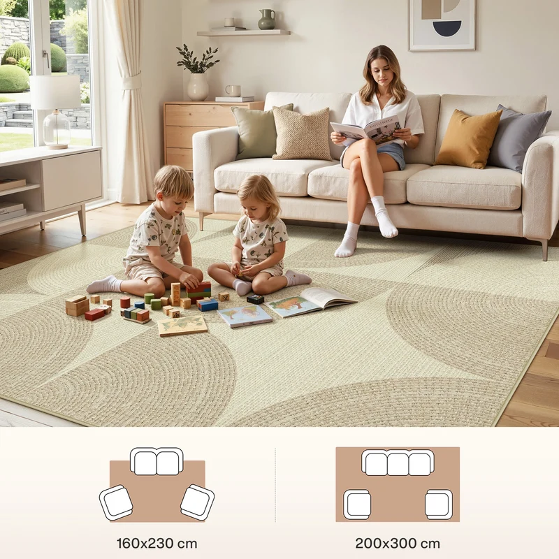 Tribesigns Tapis géométrique 160 x 230cm 200 x 300 cm, Tapis moderne minimaliste à poils courts