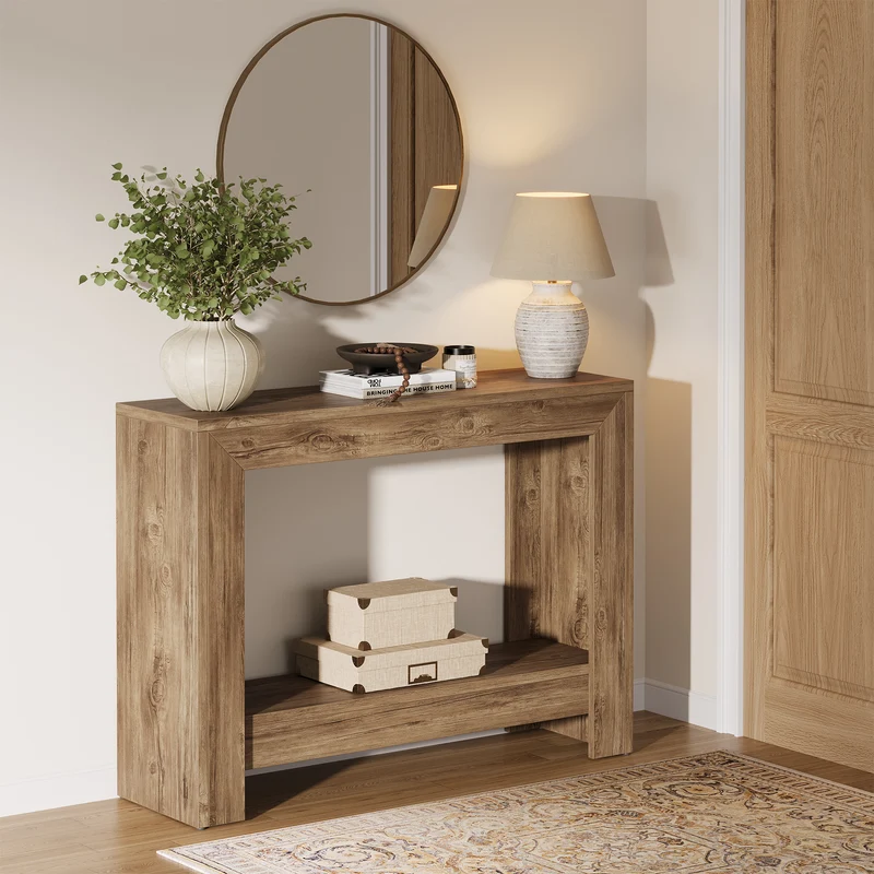 Tribesigns Table console rectangulaire en bois, Table d'entrée géométrique simple pour le couloir