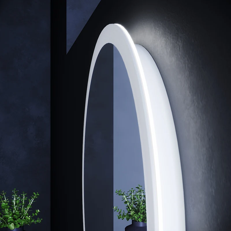 SIRHONA 80cm Miroir de Salle de Bain à LED Rond Anti-buée avec éclairage intégré Blanc Froid Miroir Rond Mural