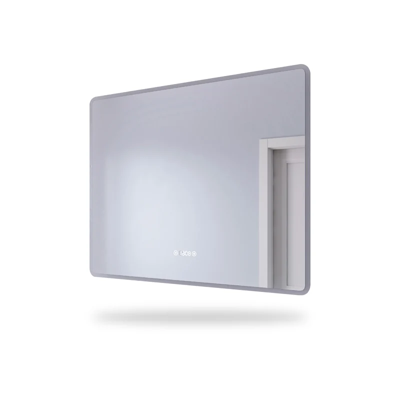 SIRHONA Miroir de salle de bains 900x700x35mm - Miroir mural cosmétique LED - Trois températures de couleur - Anti-buée avec réglage de l'heure