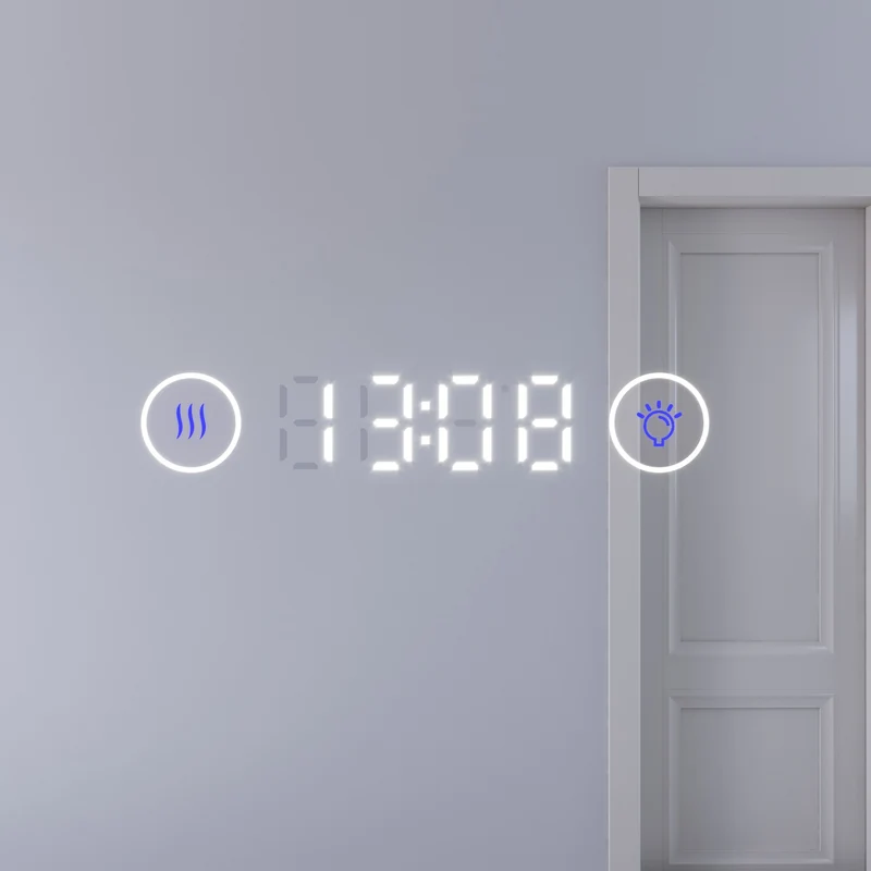 SIRHONA Miroir de salle de bains 900x700x35mm - Miroir mural cosmétique LED - Trois températures de couleur - Anti-buée avec réglage de l'heure