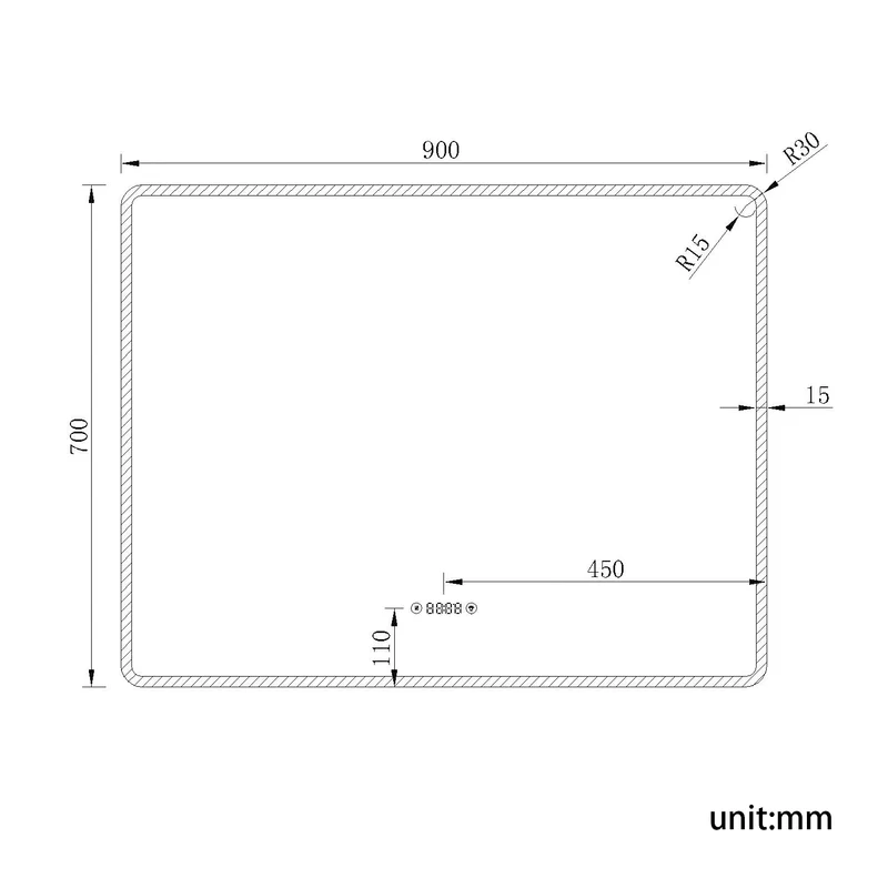 SIRHONA Miroir de salle de bains 900x700x35mm - Miroir mural cosmétique LED - Trois températures de couleur - Anti-buée avec réglage de l'heure