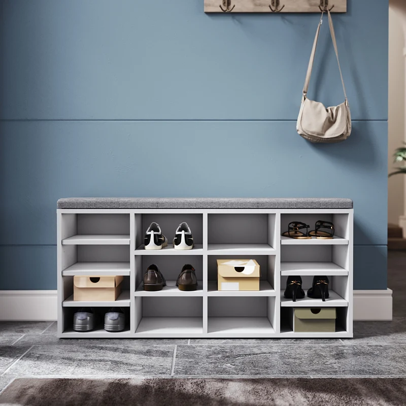 SIRHONA Meuble à chaussures en bois Meuble de rangement en bois de haute qualité avec cloisons amovibles 63 x 30 x 120 cm