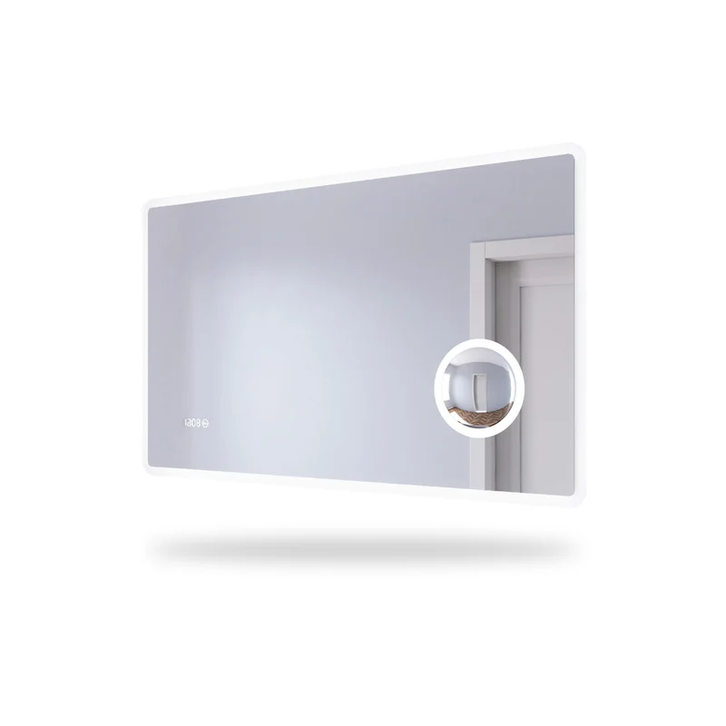 SIRHONA Miroir de salle de bains Anti-buée avec éclairage led Avec prise rasoir Miroir grossissant 3X 1000 x 600 x 40mm