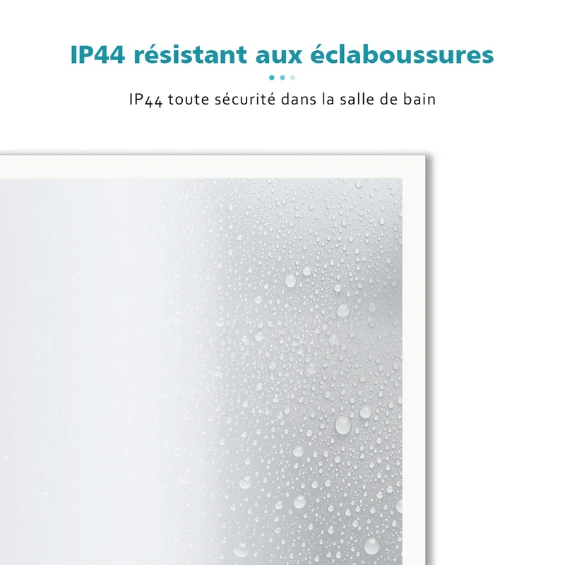 SIRHONA Miroir led Miroir de salle de bains avec éclairage LED Miroir Cosmétiques Mural Lumière Illumination avec Commande par Effleurement 100x60 CM