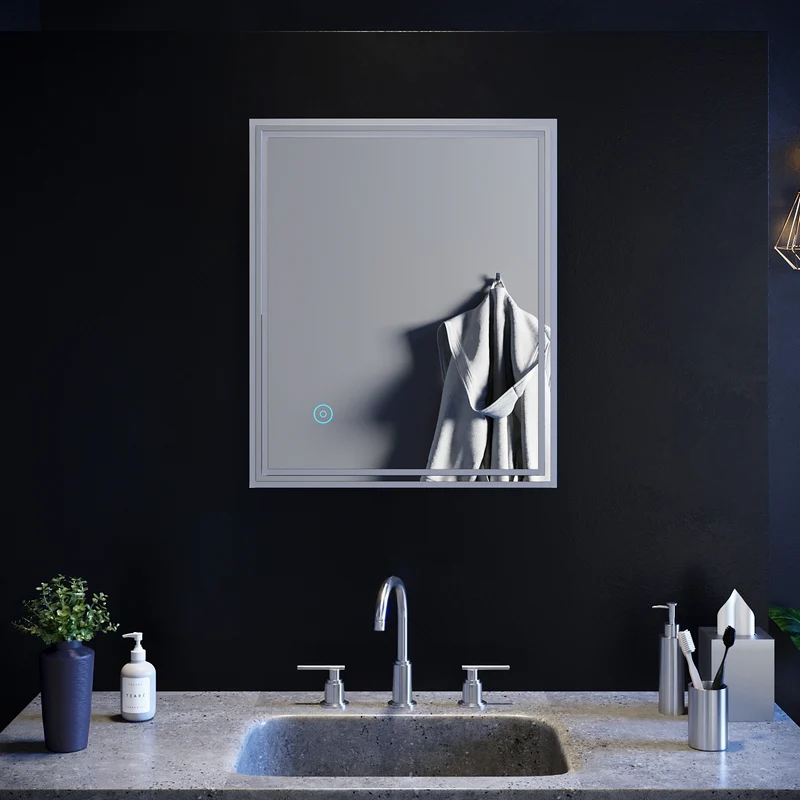 SIRHONA Miroir LED avec éclairage LED Miroir Salle de Bain Miroir Muraux Cosmétiques Mural Lumière Illumination