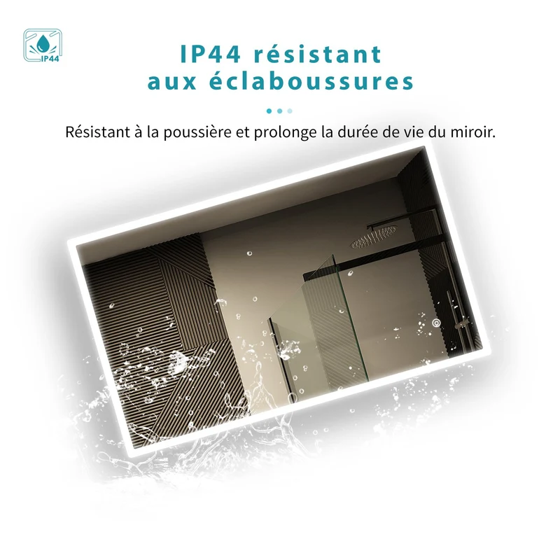 SIRHONA Miroir LED avec éclairage LED Miroir Salle de Bain Miroir Muraux Cosmétiques Mural Lumière Illumination