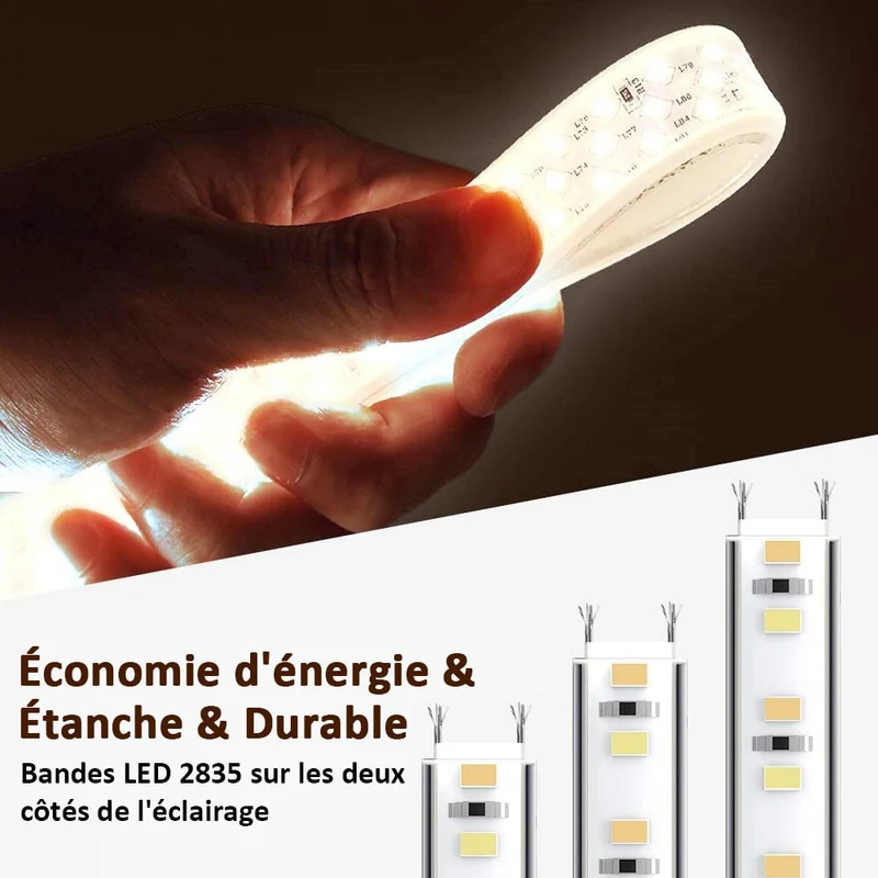SIRHONA Miroir LED avec éclairage LED Miroir Salle de Bain Miroir Muraux Cosmétiques Mural Lumière Illumination