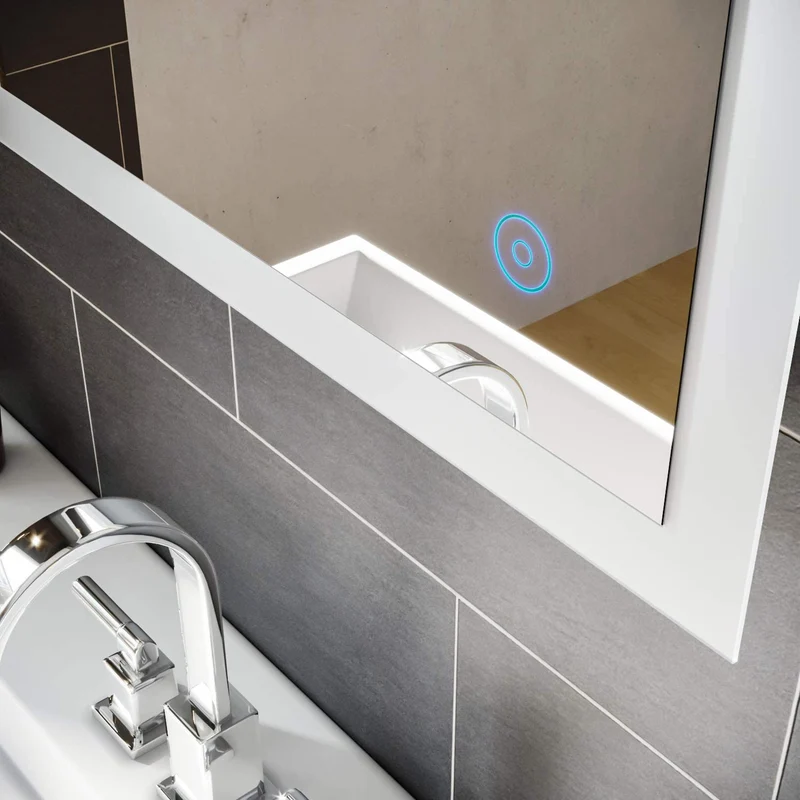 SIRHONA Miroir LED Salle de Bains avec éclairage LED Miroir Muraux AVCE Anti-buée Fonction Cosmétiques Mural Lumière Illumination
