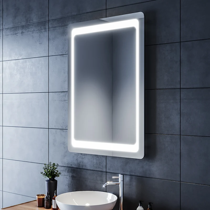 SIRHONA Miroir LED Salle de Bains avec éclairage LED Miroir Muraux AVCE Anti-buée Fonction Cosmétiques Mural Lumière Illumination