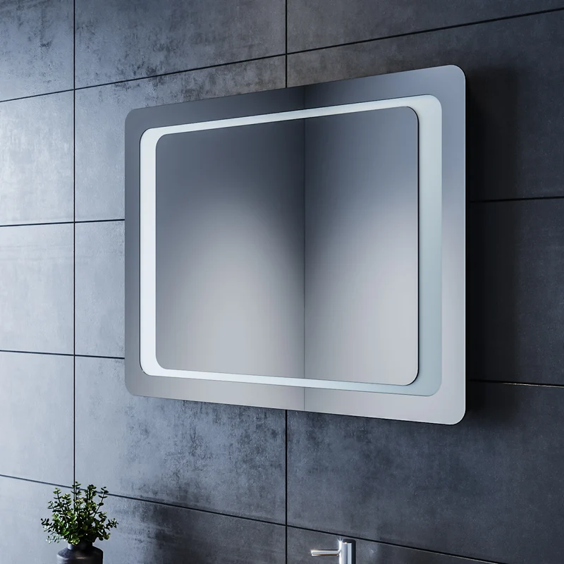 SIRHONA Miroir LED Salle de Bains avec éclairage LED Miroir Muraux AVCE Anti-buée Fonction Cosmétiques Mural Lumière Illumination