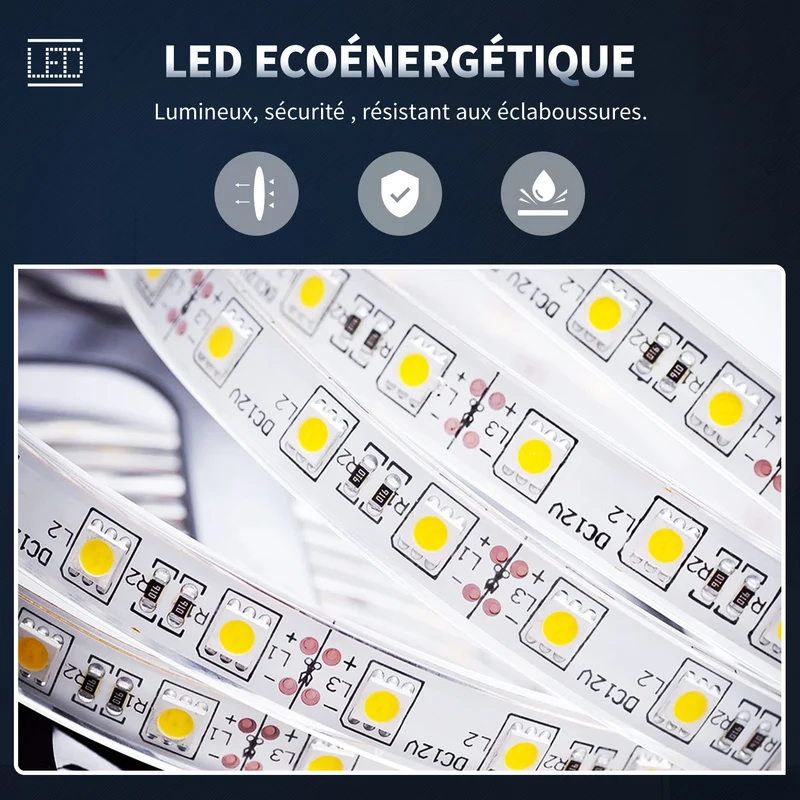 SIRHONA 100x70cm LED Miroir Salle de Bains avec éclairage Cosmétiques Mural Lumière Illumination avec Commande par Effleurement Anti-buée