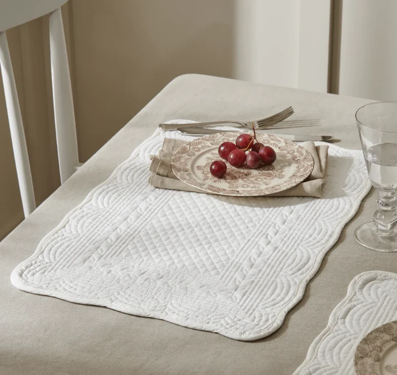Emily Quilted Cotton Salt Placemats - Set of 6